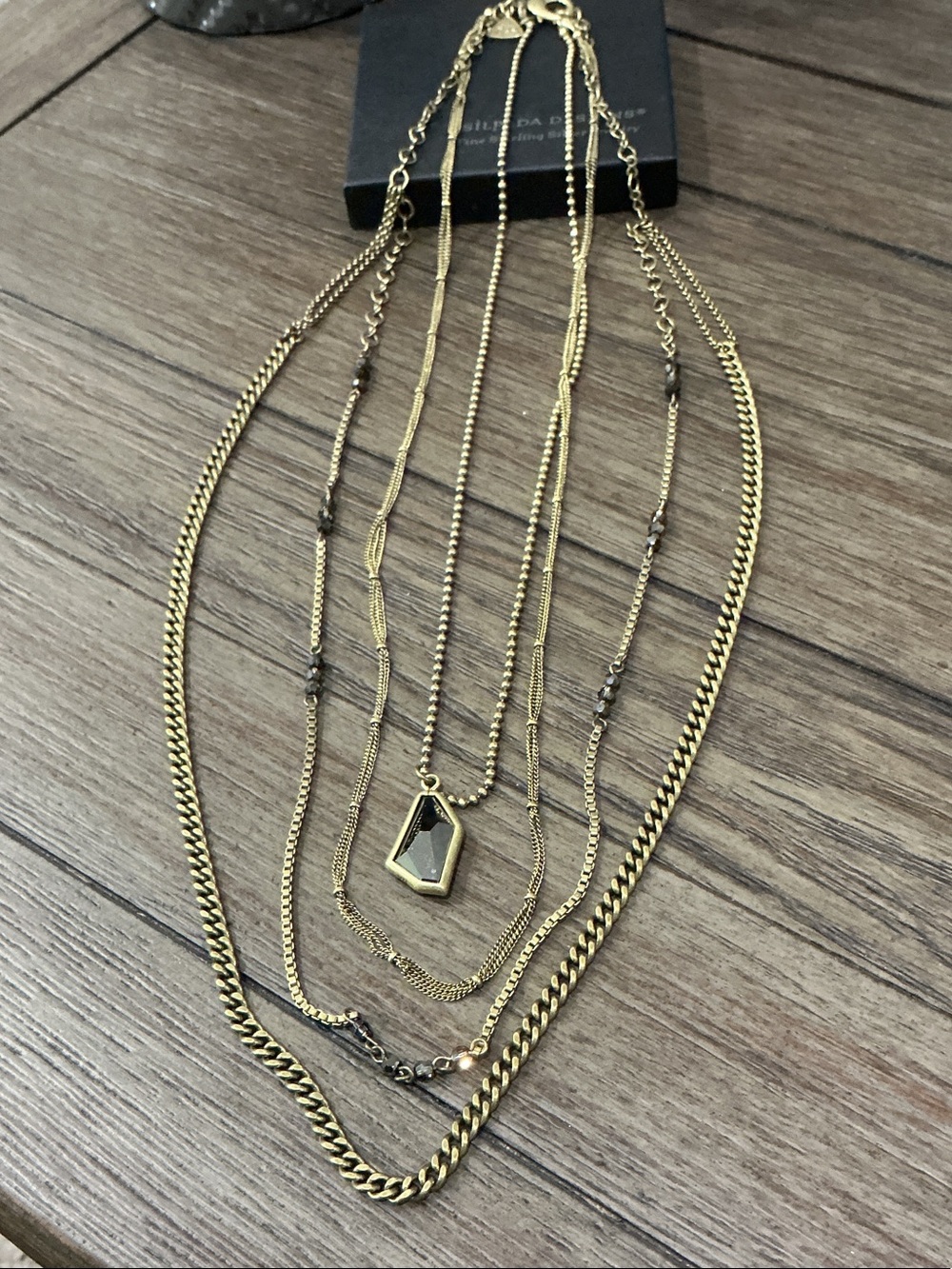 Silpada Layered Brass Geometric Pendant Necklace - Women Jewelry